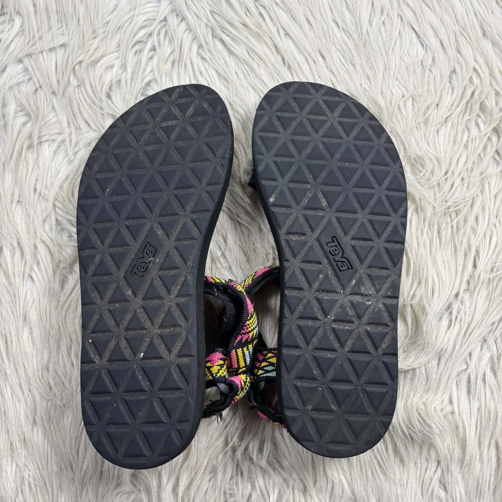 Teva Women's 8 Universal Original Sandals Sporty Neon Geo Black Pink Yellow Blue